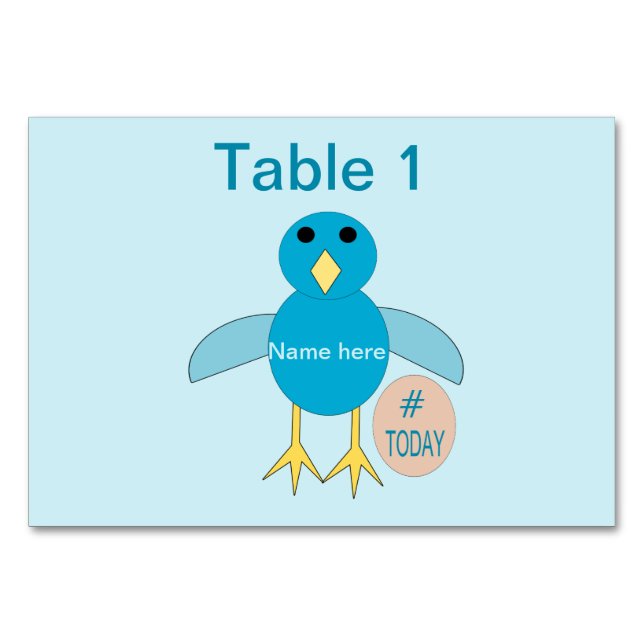 Tarjeta De Mesa Personalizado Blue Birthday Boy Chick Tablecard (Anverso)