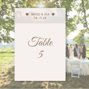 Tarjeta De Mesa Personalizado Boda de los Caballos Naturales