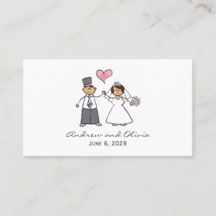 Tarjeta De Mesa Personalizado Boda Pareja Novia y Groom Corazón Ro