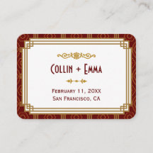 Personalizado Burgundy Art Deco Boda