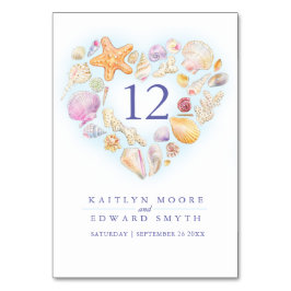 Tarjeta De Mesa Personalizado de boda de acuarela de las cascarill