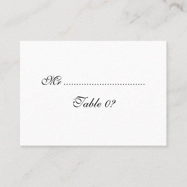 Tarjeta De Mesa Personalizado de disposición de bodas de asiento d (Anverso)