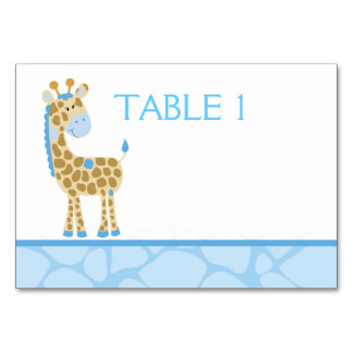 Tarjeta de mesa Personalizado de jirafa azul