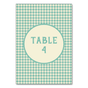 Tarjeta De Mesa Personalizado de patrón de tablero de cheques azul