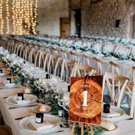 Tarjeta De Mesa Personalizado de rebanada de árbol de madera de bo