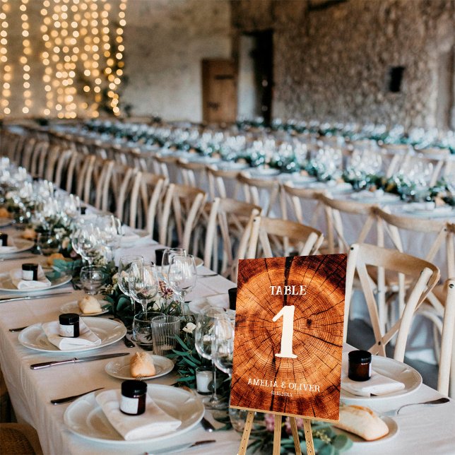 Tarjeta De Mesa Personalizado de rebanada de árbol de madera de bo (Subido por el creador)