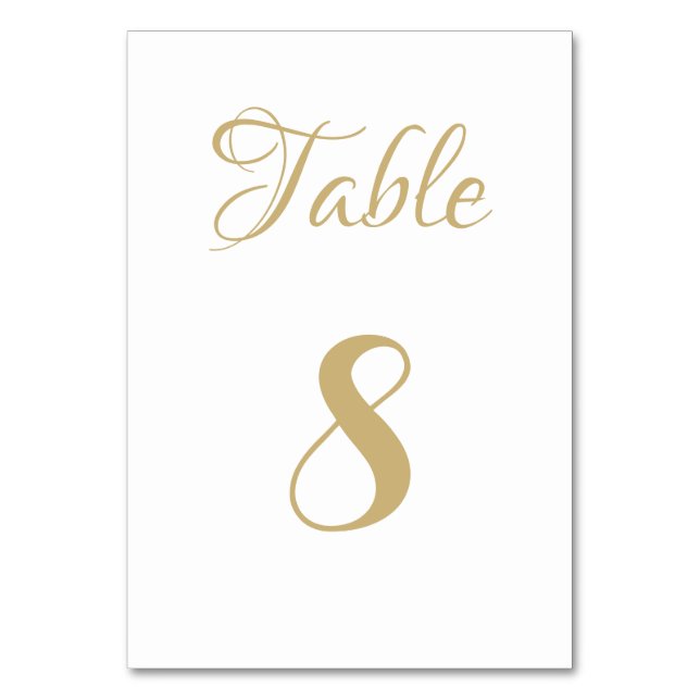 Tarjeta De Mesa Personalizado de script elegante Boda de texto Núm (Anverso)