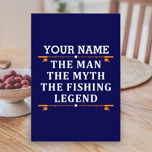 Tarjeta De Mesa Personalizado El Hombre El Mito De La Leyenda Pesq
