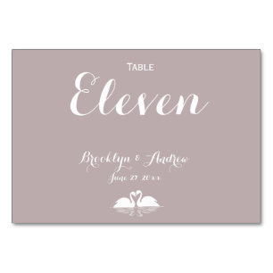 Tarjeta De Mesa Personalizado Elegante Boda Gris Número de tablas 