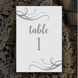 Tarjeta De Mesa Personalizado Gris moderno Fiesta del 25º aniversa