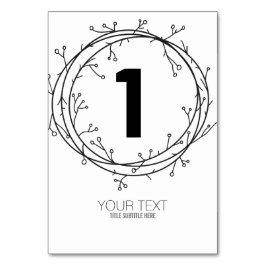 Tarjeta De Mesa PERSONALIZADO IMPRIMIR DIY Número de tabla orgánic