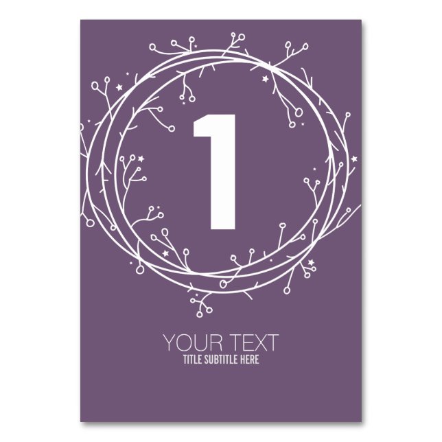 Tarjeta De Mesa PERSONALIZADO IMPRIMIR DIY Número de tabla orgánic (Anverso)