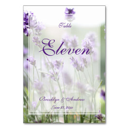 Tarjeta De Mesa Personalizado Lavender Bohemias Bodas
