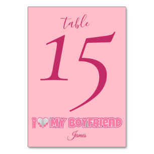 Tarjeta De Mesa Personalizado Me Encanta Mi Novio - Añadir Foto Y 