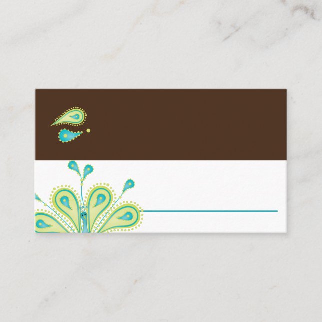 Tarjeta De Mesa Personalizado Pecock (Anverso)