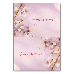 Tarjeta De Mesa Personalizado Pink Cherry Blossom Boda Place Cards
