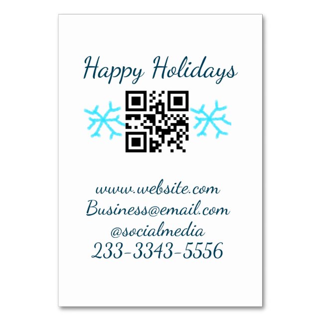 Tarjeta De Mesa personalizado simple código QR agregar su nombre t (Anverso)