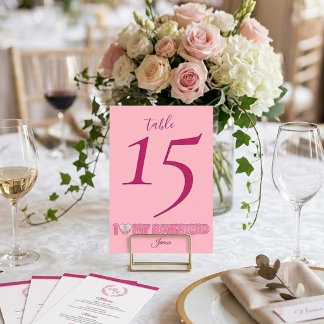 Tarjeta De Mesa Personalizado Te Amo Mi Novio – Agregar Foto y Nom