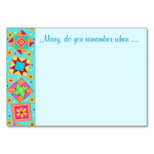 Tarjeta De Mesa Personalizado Turquoise Aqua Blue RSVP