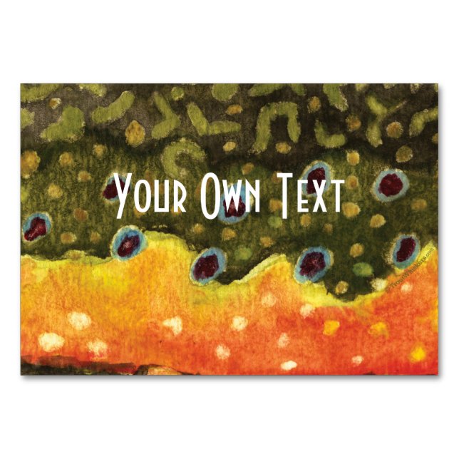 Tarjeta De Mesa Pesca de trucha rota (Anverso)