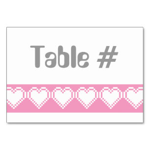 Tarjeta de mesa Petal rosa para nuestros corazones