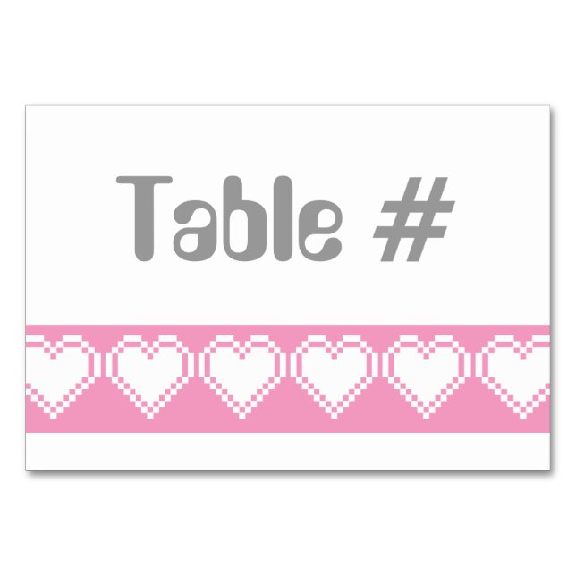 Tarjeta de mesa Petal rosa para nuestros corazones (Anverso)