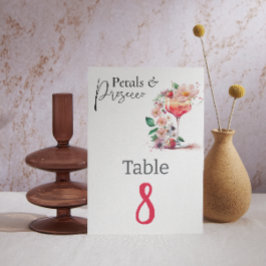 Tarjeta De Mesa Petales y Prosecco Brunch Floral Bridal Shower