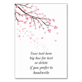 Tarjeta De Mesa pétalos de flor de cerezo cayendo