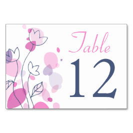 Tarjeta De Mesa Pétalos de flores modernos gráficos números de tab