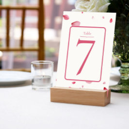 Tarjeta De Mesa Pétalos de Rosa Floral Acuarela