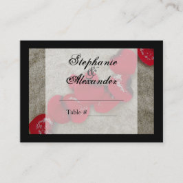 Tarjeta De Mesa Pétalos de rosa rojo en la boda de la playa de are