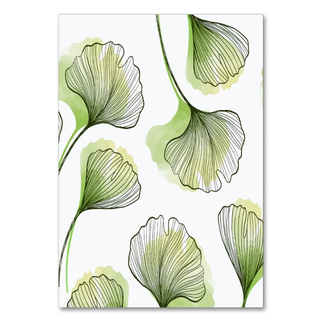 Tarjeta De Mesa Pétalos verdes (Anverso)