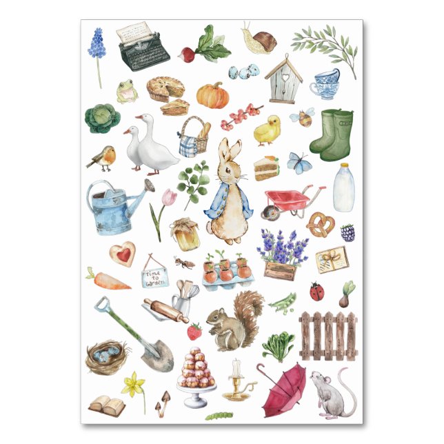 Tarjeta De Mesa peter personalizado del conejo (Anverso)