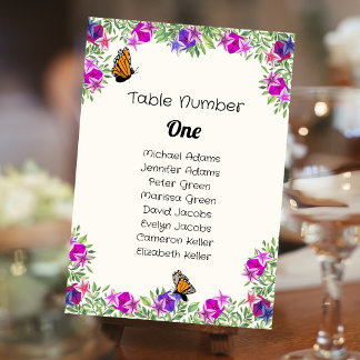Tarjeta De Mesa Petunia Mariposa