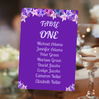 Tarjeta De Mesa Petunia Púrpura Negrita