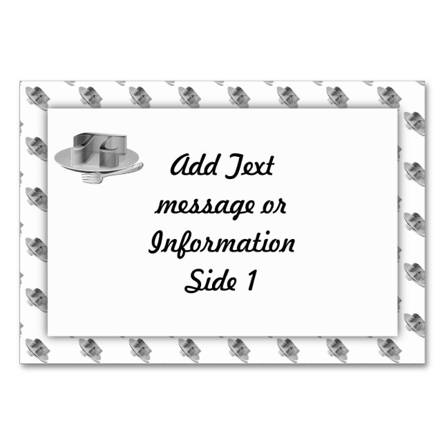 Tarjeta De Mesa Pi en una bandeja de plata (Anverso)