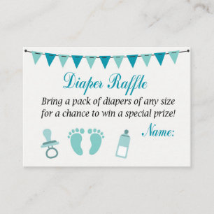 Tarjeta De Mesa Pies de bebé azules Diaper Raffle Tickets