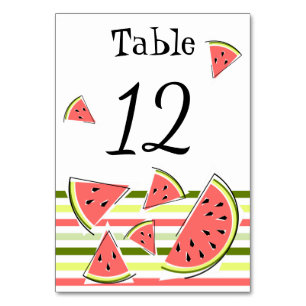 Tarjeta De Mesa Piezas de sandía Stripe Classic Thin