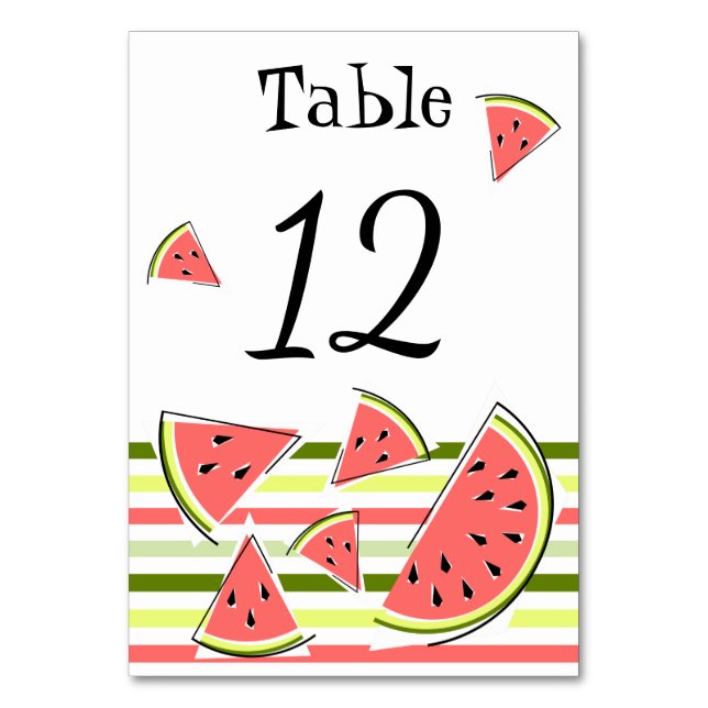 Tarjeta De Mesa Piezas de sandía Stripe Classic Thin (Anverso)