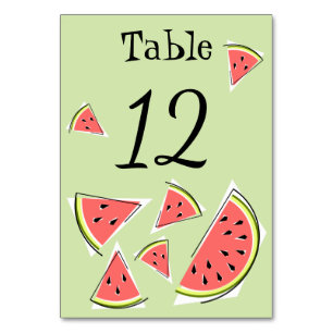 Tarjeta De Mesa Piezas verdes de la sandía