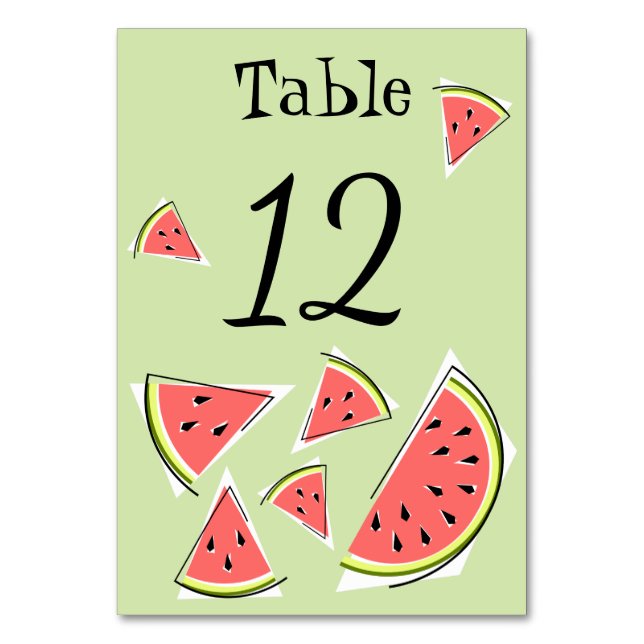 Tarjeta De Mesa Piezas verdes de la sandía (Anverso)