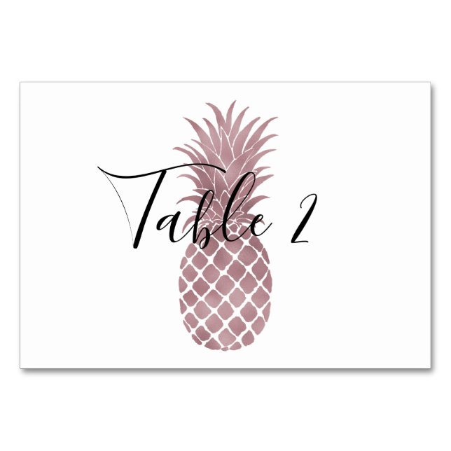 Tarjeta De Mesa Piña de oro Rosa (Anverso)