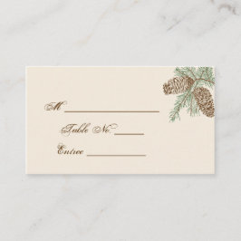 Tarjeta De Mesa Pine Cone Nature en Cream Boda Place Card