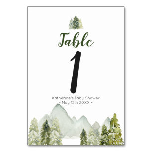 Tarjeta De Mesa Pine Tree Adventure Rustic Baby Shower
