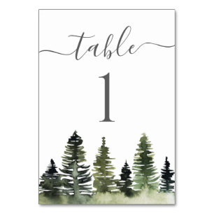 Tarjeta De Mesa Pine Trees Woodland Baby Shower