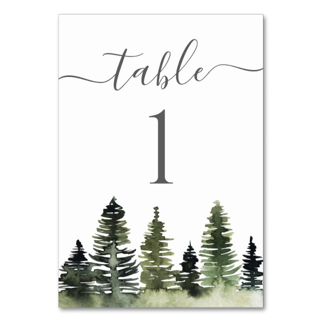 Tarjeta De Mesa Pine Trees Woodland Baby Shower (Anverso)