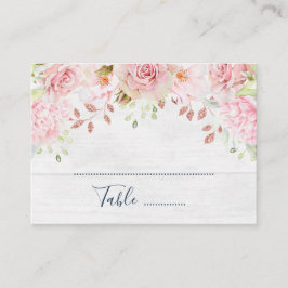 Tarjeta De Mesa Pink Floral Spring Wedding Place Setting Cards