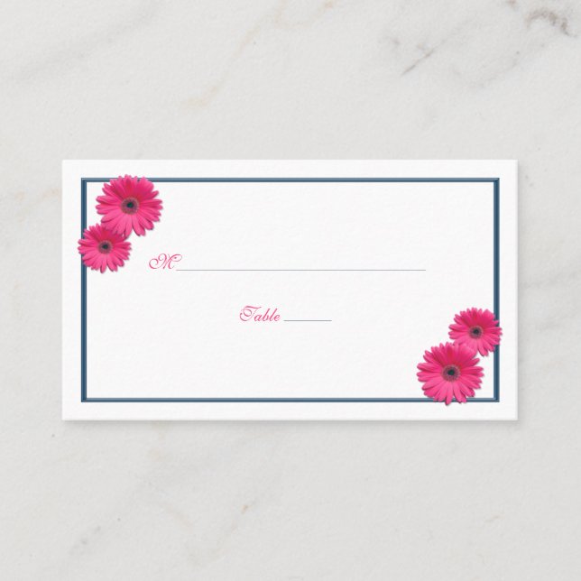 Tarjeta De Mesa Pink Gerbera Daisy Boda (Anverso)