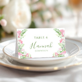 Tarjeta De Mesa Pink Green Floral Bridal Shower Place Cards