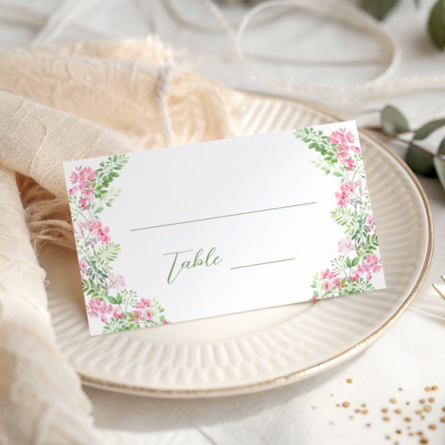Tarjeta De Mesa Pink Green Floral Wreath Bridal Shower Wedding (Subido por el creador)